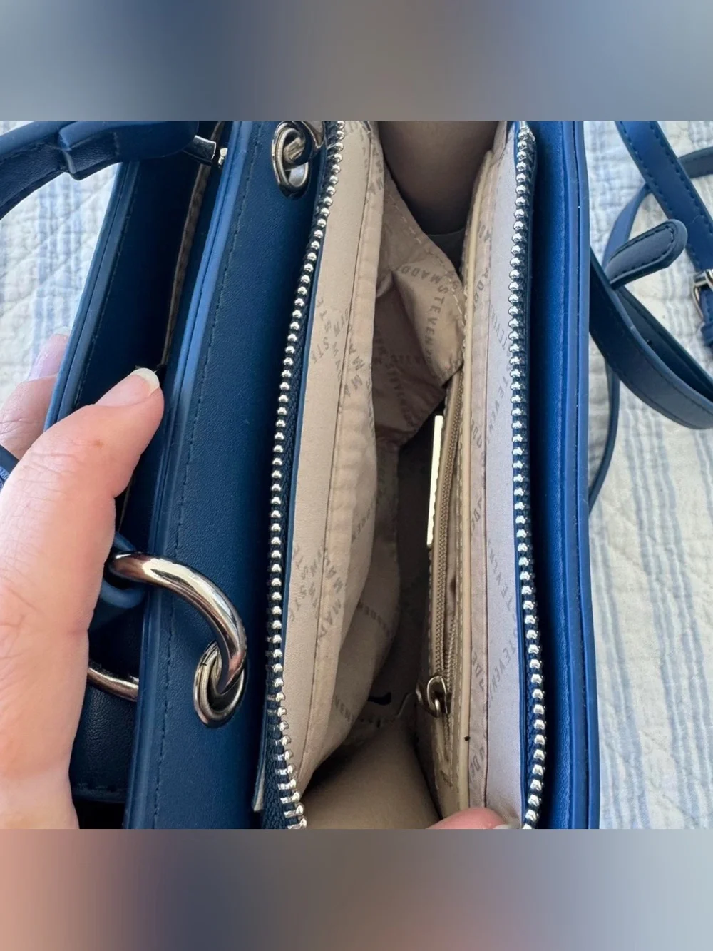 Steve Madden Blue Leather Crossbody Purse